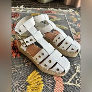 Free People Leather Surfside Mary Jane ankle Espadrilles